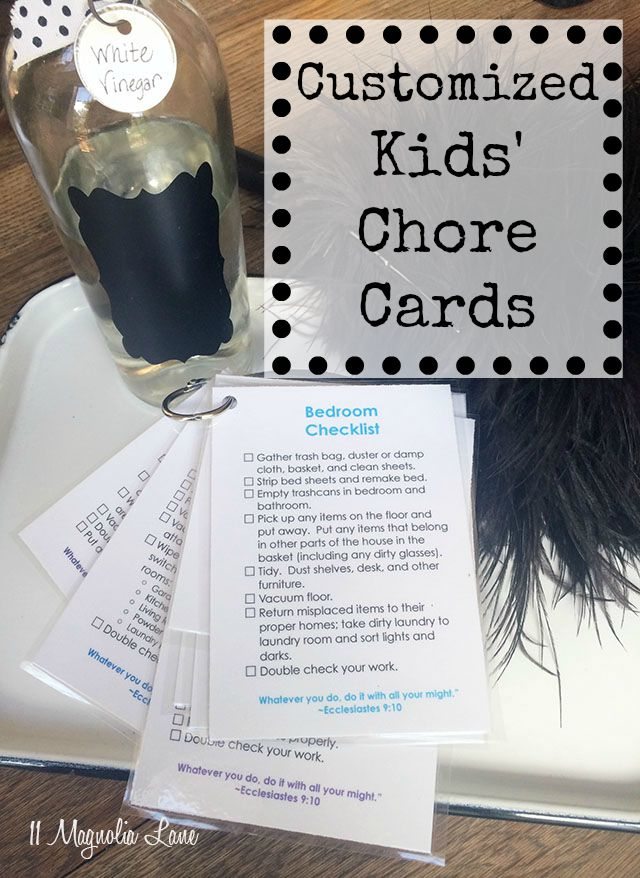 Printable customizable chore charts/ checklists for kids