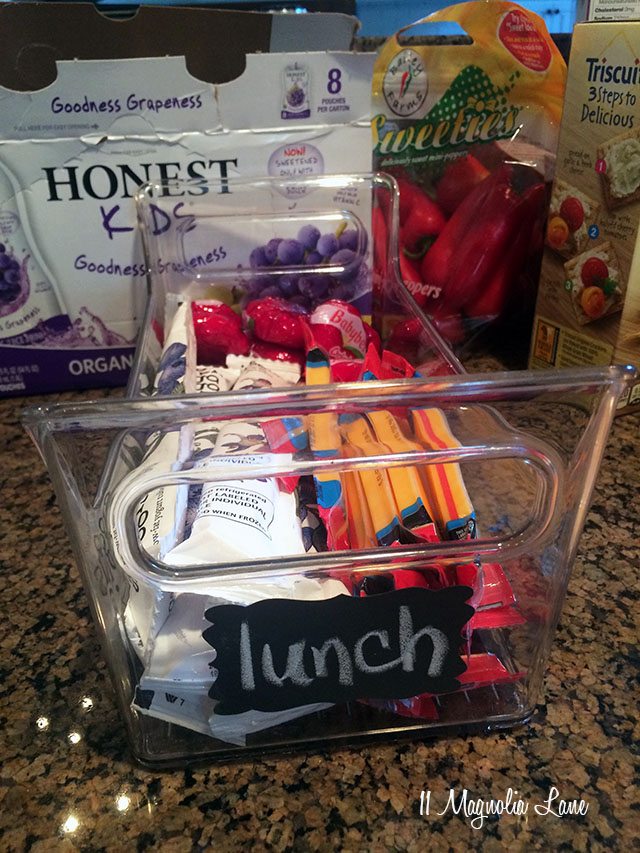 Lunchbox items organized in refrigerator | 11 Magnolia Lane