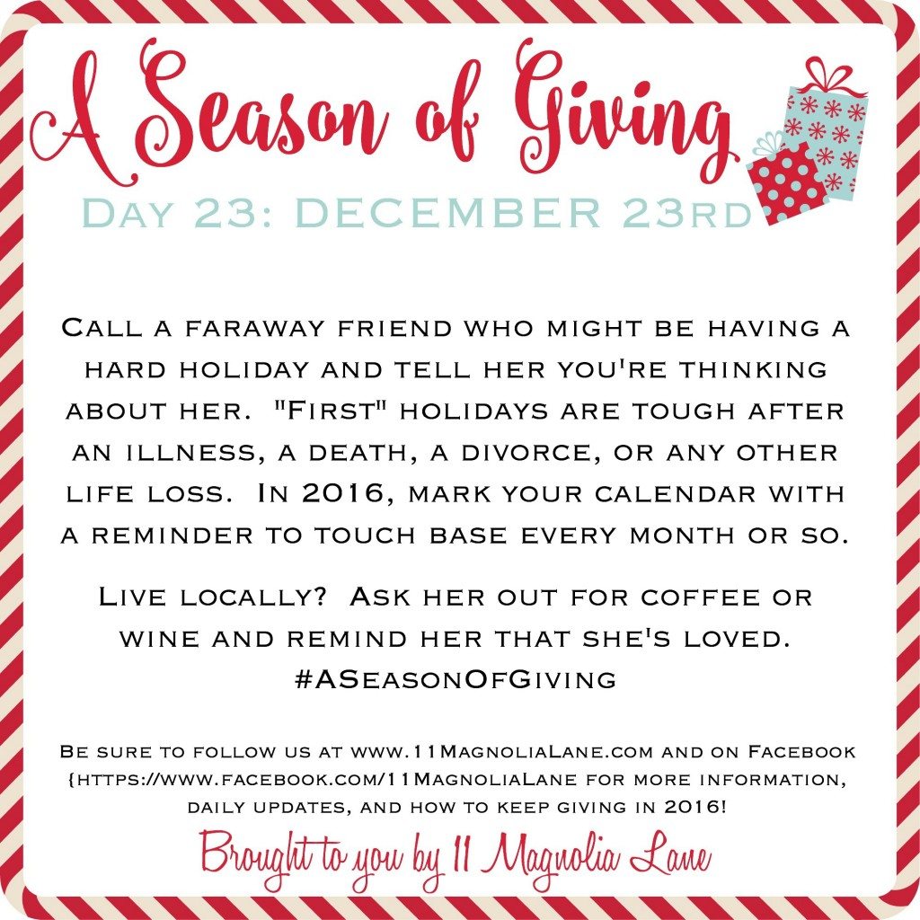 A Season of Giving: Day 23