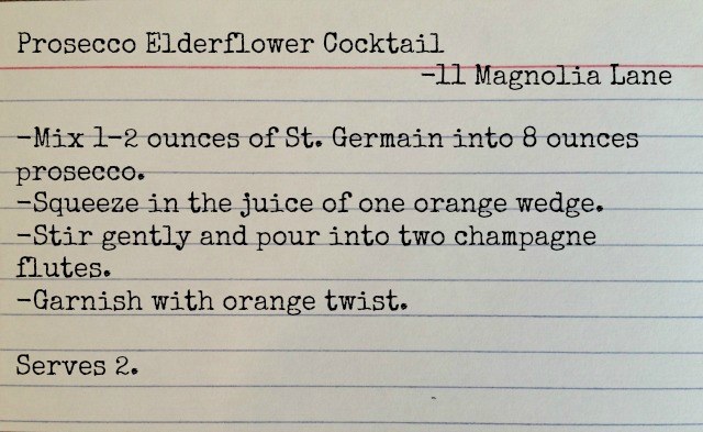 Prosecco-elderflower cocktail recipe | 11 Magnolia Lane