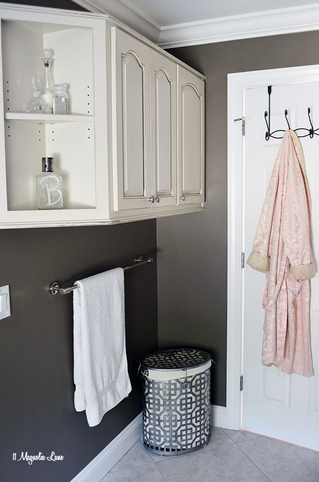 Master bathroom in browns and grays | 11 Magnolia Lane