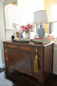 Vintage pieces in a traditional living room | 11 Magnolia Lane