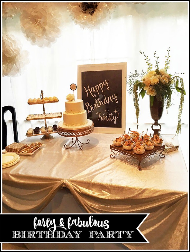 Easy ideas to host an elegant and fun "forty and fabulous" theme party for a 40th birthday celebration