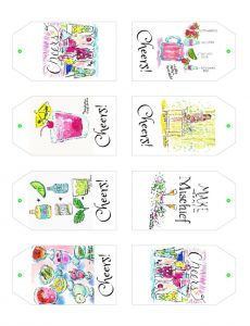 Lilly Pulitzer free printable Cheers cocktail party gift tags | 11 Magnolia Lane