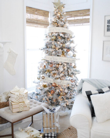 Popular + Affordable Flocked Christmas Trees