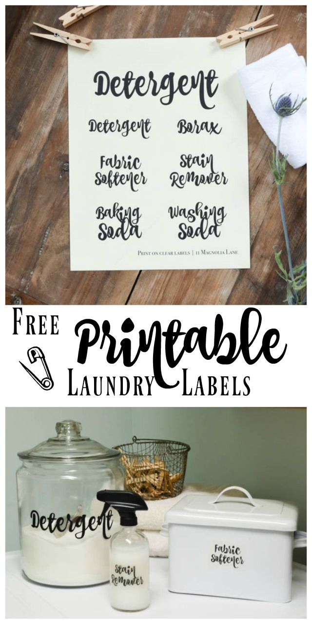 Laundry organization and free printable labels | 11 Magnolia Lane