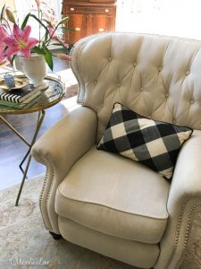 This beautiful recliner is perfect for couples--it's super comfortable, so guys love it, but it's also beautiful, so ladies love it, too! | 11 Magnolia Lane