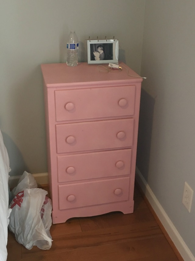 pink dresser before