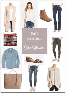 A collection of stylish, classic wardrobe pieces perfect for fall