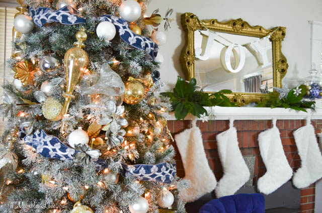 Blue and metallic Christmas tree from Balsam Hill | 11 Magnolia Lane