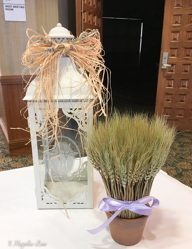 Lavender and wheat reception or event decorations | 11 Magnolia Lane