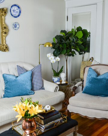 Fall touches from HomeGoods in the living room | 11 Magnolia Lane