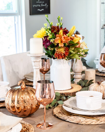 Fall Tablescape with Copper & Gold