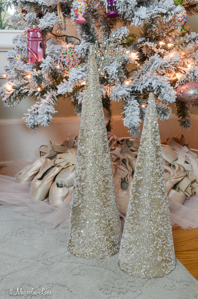 Nutcracker suite ballet themed flocked Christmas tree | 11 Magnolia Lane