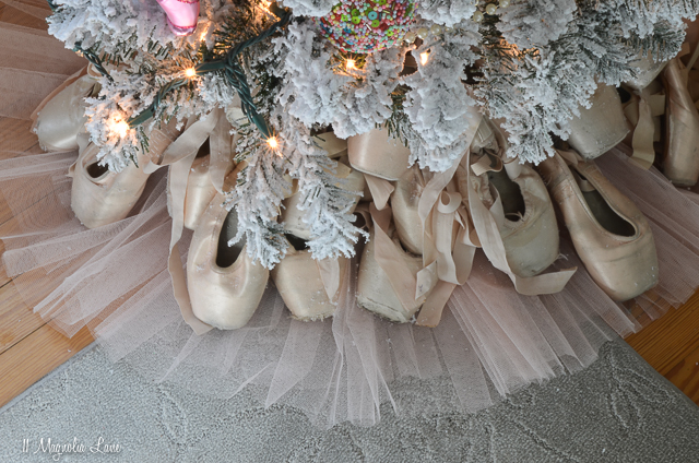 Nutcracker Suite Ballet Themed Christmas Tree-Pointe Shoe Tree Skirt | 11 Magnolia Lane