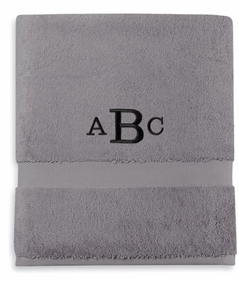 Monogrammed towels graduation gift