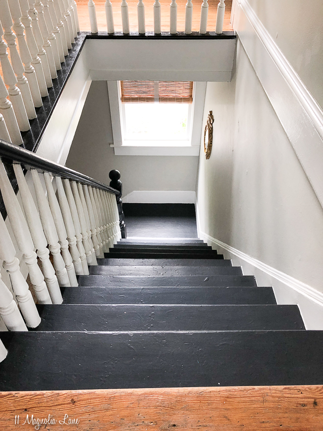 White and black painted stairs steps | 11 Magnolia Lane