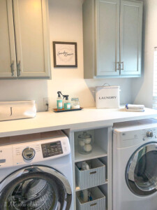 Adding Inexpensive Painted Cabinets in Our Laundry Room