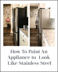How to paint an appliance to look like stainless steel, this black sided refrigerator got a new update with some paint.