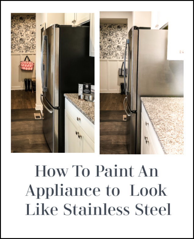 How to paint your appliance to look like stainless steel, great for a refrigerator with a black side or other appliance like a dishwasher, range hood. A