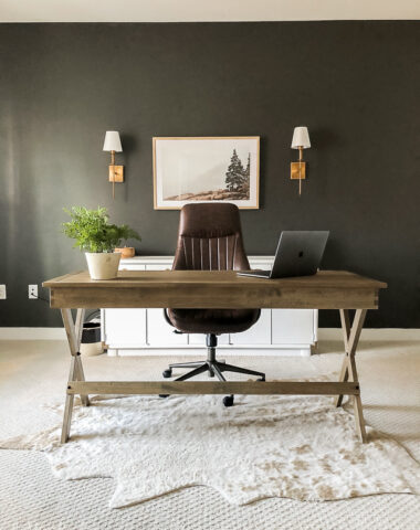 Ideas for decorating a masculine home office workspace